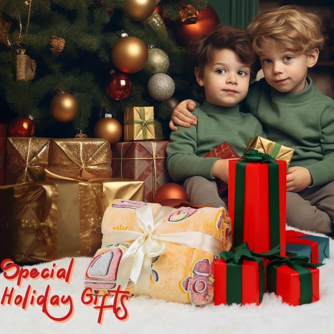 Glow in The Dark Blanket Toddler Fire Truck Gifts Toys for Boys Soft Kids Blankets for Birthday Gifts