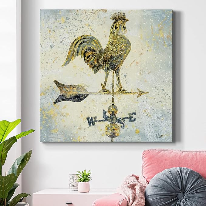 Canvas Prints Wall Art Animals Painting for Wall Décor, Americana Rooster Wall Art, Ready to Hang, 32'' x 32''