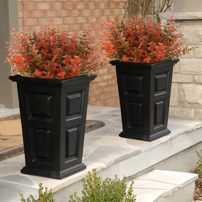 RECUTMS 8 Bundles Artificial Fall Flowers No Fade Faux Autumn Plants, Fake Indoor Outdoor Greenery Decorations for Thanksgiving Christmas Wedding Party Home Garden Fireplace Décor(Fall Eucalyptus)