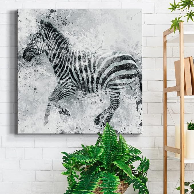 Canvas Prints Wall Art Animals Painting for Wall Décor, Zebra II Wall Art, Ready to Hang, 32'' x 32''