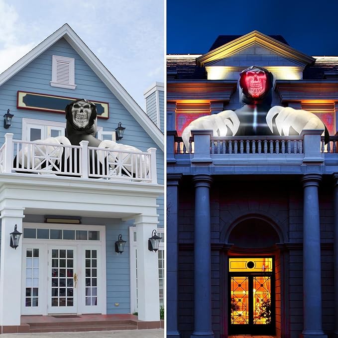 BOHON 7 FT Halloween Inflatables Large Grim Reaper with Led Lights Blow Up Yard Prop Decor Scary Inflatable Clearance for Outdoor Indoor Outside Home Holiday Party Garden Lawn Halloween Decorations