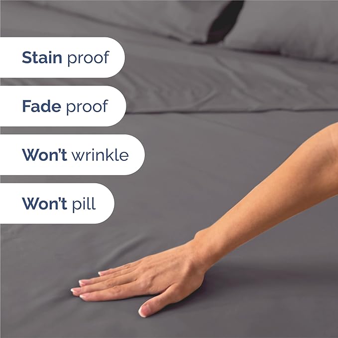 CGK Linens Split King 7 Piece Sheet Set - Cooling Sheets for Hot Sleepers - Hotel Luxury Bedding Set with 8-16 Inch Deep Pockets - 1 Flat & 2 Fitted & 4 Pillowcases - Soft & Wrinkle Free - Split King