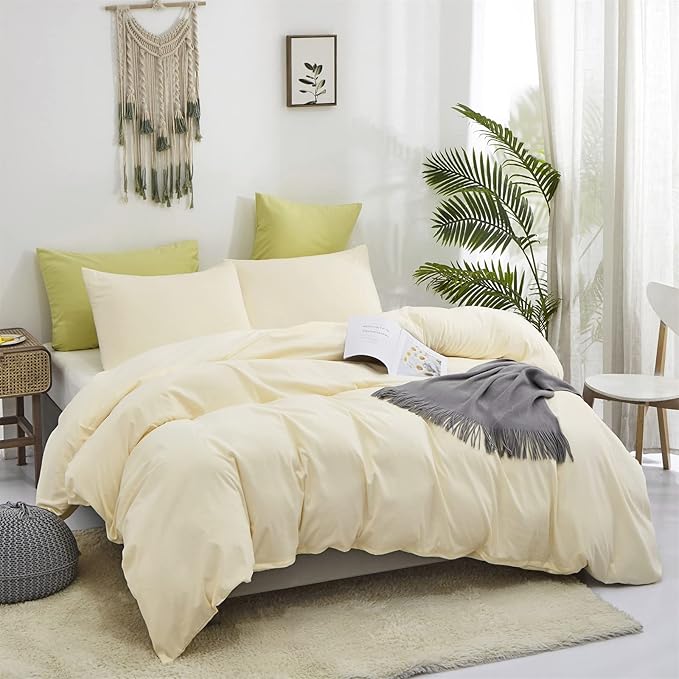 Cottonight Ivory White Comforter Set California King Beige Bedding Comforter Set Cal King Off White Solid Blanket Quilts Modern Soft Breathable 3 Piece Ivory White Bedding Set