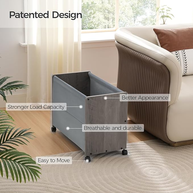 Toy Box, Toy Chest, Toy Box for Living Room, Kids Toys Storage Decorative, with Metal Frame, Grey, Patented Design