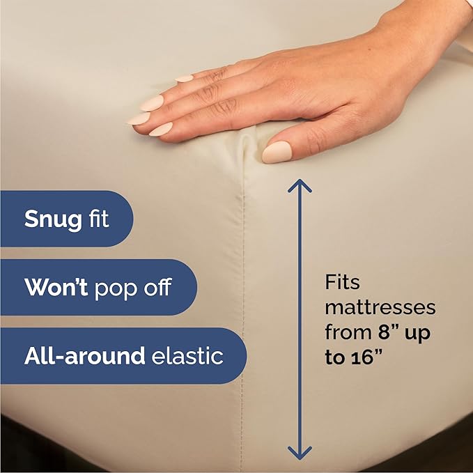 Queen Size 4 Piece Sheet Set - Comfy Breathable & Cooling Bed Sheets Set - Hotel Luxury Bedding for Women, Men, Kids & Teens - Deep Pockets, Easy Secure Fit, Soft and Wrinkle Free - Oeko-Tex - Wheat