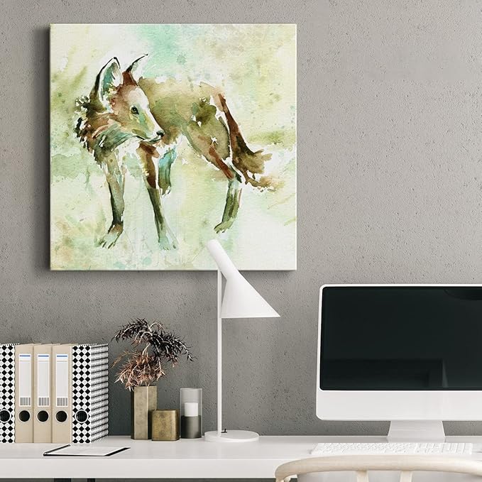 Canvas Wall Art Animals Theme for Home Décor, On Second Thought Wall Art, Ready to Hang, 16'' x 16''