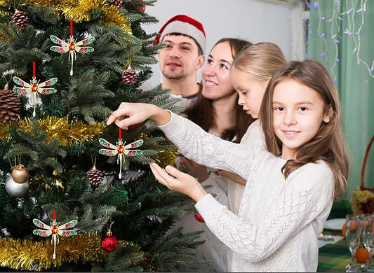 WhatSign 2025 Dragonfly Christmas Ornaments - Metal Hangning Ornaments for Christmas Tree Decorations Gifts for Kids Women Girls