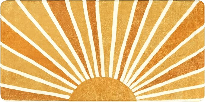 Lahome Boho Runner Rug - Area Non-Slip Washble Laundry Room Small Throw Entryway Indoor Kitchen Mats Sun Print Distressed Carpet Runners for Hallway Bedroom Bathroom Kids Nursery Rug, 2'x4'