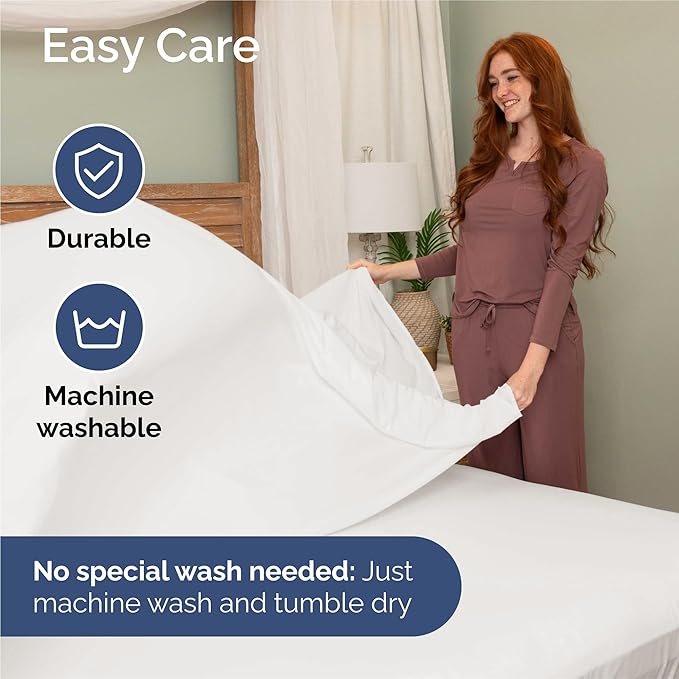 CGK Linens Split King 7 Piece Sheet Set - Cooling Sheets for Hot Sleepers - Hotel Luxury Bedding Set with 8-16 Inch Deep Pockets - 1 Flat & 2 Fitted & 4 Pillowcases - Soft & Wrinkle Free - Split King