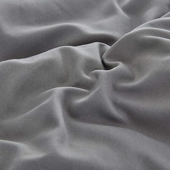 Cottonight Grey Comforter Set Twin Dark Grey Bedding Set Modern Solid Gray Blanket Quilts Modern Soft Breathable 3 Piece Comforter Set for Twin Bed