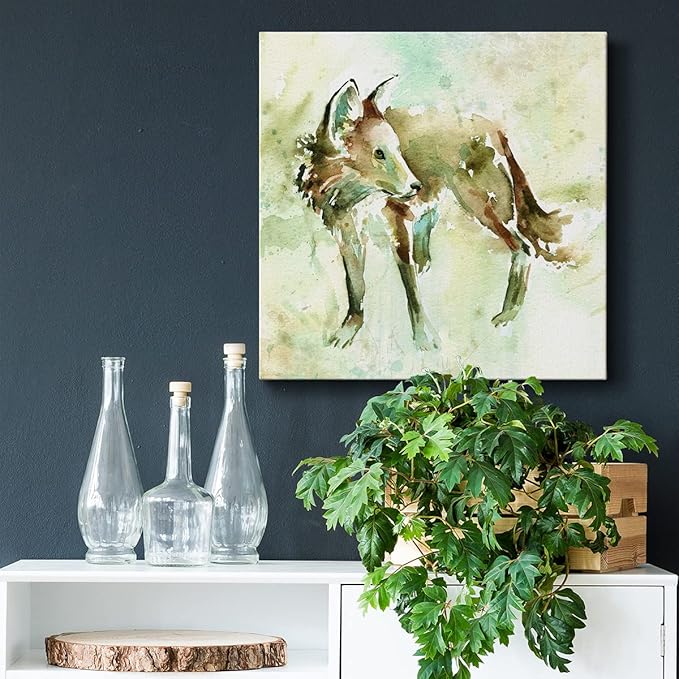 Canvas Wall Art Animals Theme for Home Décor, On Second Thought Wall Art, Ready to Hang, 16'' x 16''