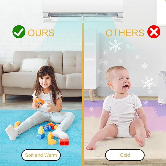12 Pcs Plush Interlocking Carpet Tiles,Non-Toxic Foam Carpet Tiles for Toddler Baby,Machine-Washable,Anti-Slip,EVA Foam Interlocking Tiles for Floor, Nursery, Playroom, Blue