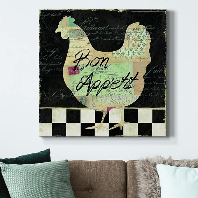 Canvas Prints Wall Art Animals Painting for Wall Décor, French Hen Wall Art, Ready to Hang, 32'' x 32''