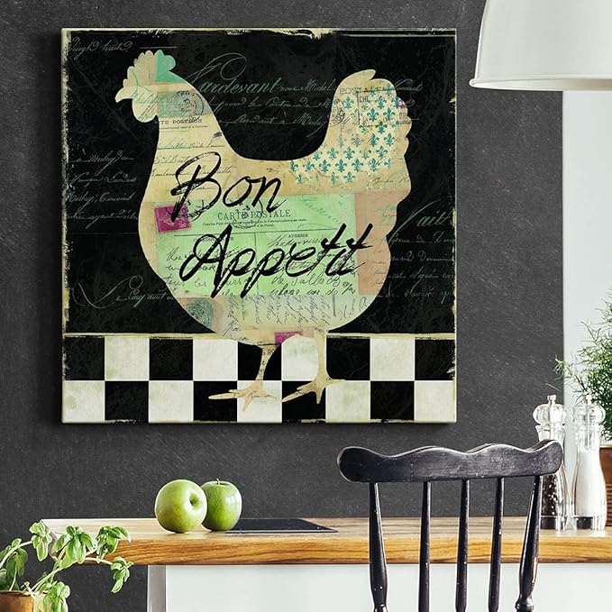 Canvas Prints Wall Art Animals Painting for Wall Décor, French Hen Wall Art, Ready to Hang, 32'' x 32''