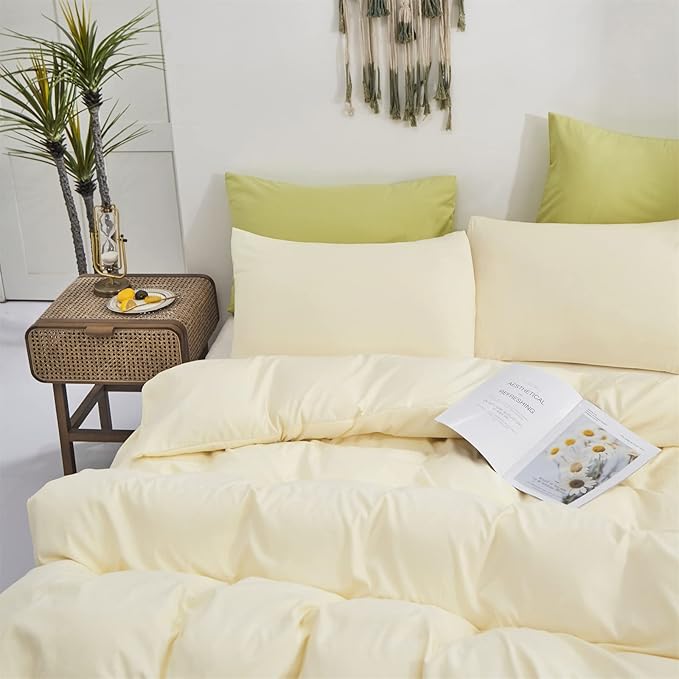 Cottonight Ivory White Comforter Set California King Beige Bedding Comforter Set Cal King Off White Solid Blanket Quilts Modern Soft Breathable 3 Piece Ivory White Bedding Set