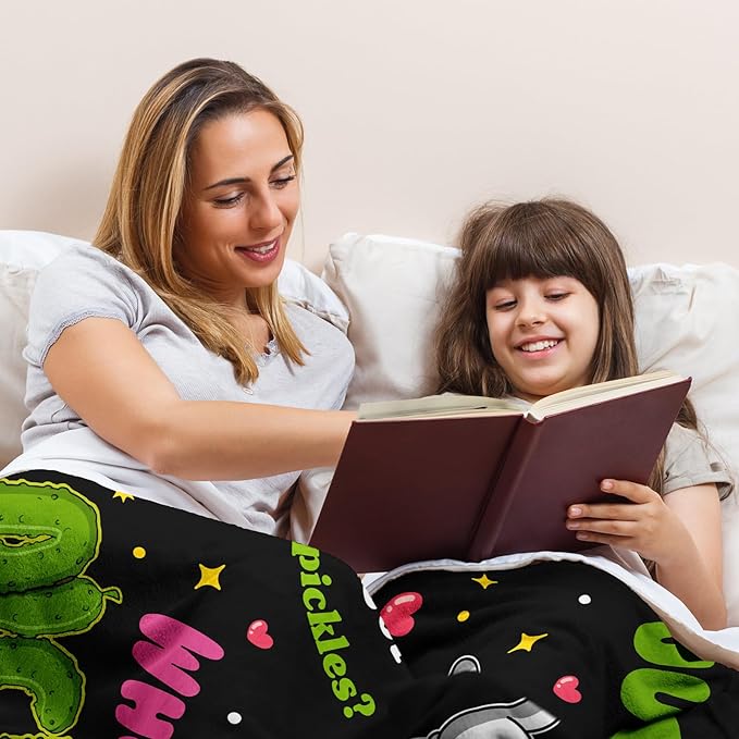 Pickle Gifts Blanket, Pickle Gifts for Pickle Lovers, Funny Pickles Gifts for Kids, Just a Girl Who Loves Pickles Blanket, Best Pickle Gifts Birthday Christmas Ideas Blanket 50"X60"