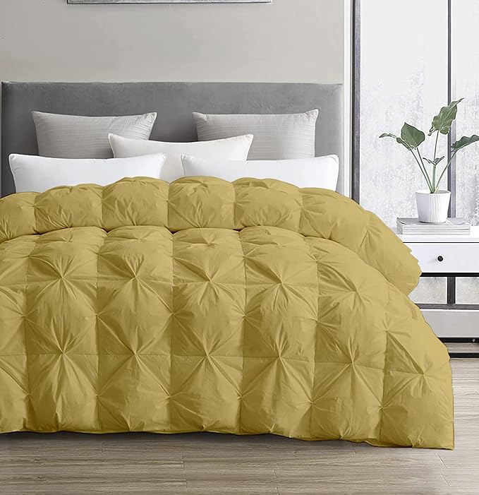 SLEEP-NEST All Season - Oversized King Plus 138x122 Hotel Luxury Down Alternative Pinch Pleated 1 Piece Comforter with 8 Tabs/Loops, Extra Wide Quilt, XL King 500 GSM Duvet Insert - Taupe