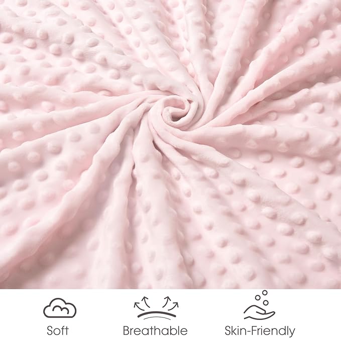 Minky Baby Blanket for Girls, Soft Lightweight Micro Fleece Blanket with Double Layer, Dotted Backing, Breathable Receiving Blanket for Newborns, 30x40 Inches, Floral Flowers
