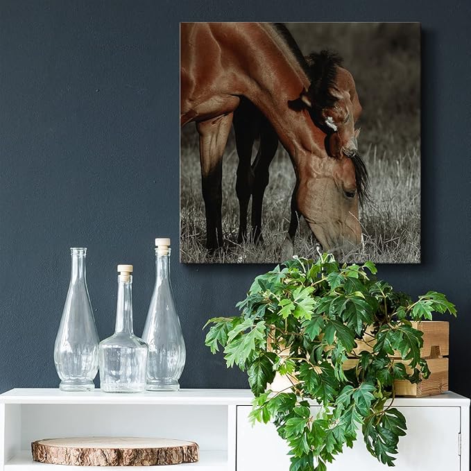 Canvas Wall Art Animals Theme for Home Décor, Unbroken Bond Wall Art, Ready to Hang, 16'' x 16''