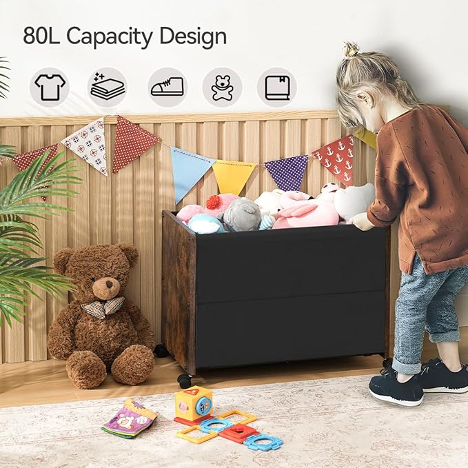 Toy Box, Toy Storage Organizer, Toy Box for Boys Girls, Kids Toy Storage Chest, Patented Design