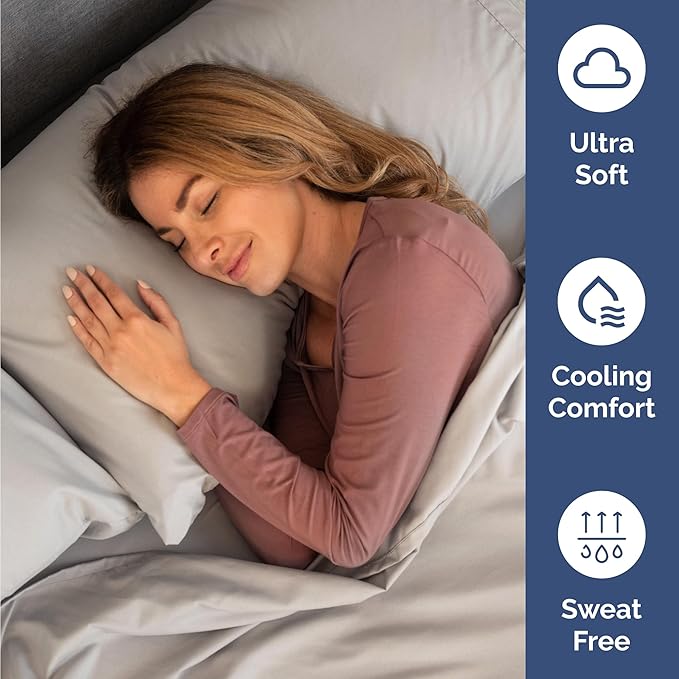 Twin Size 3 Piece Sheet Set - Comfy Breathable & Cooling Bed Sheets Set - Hotel Luxury Bedding for Women, Men, Kids, Teens, Boys & Girls - Deep Pockets, Soft and Wrinkle Free - Oeko-Tex - Light Grey