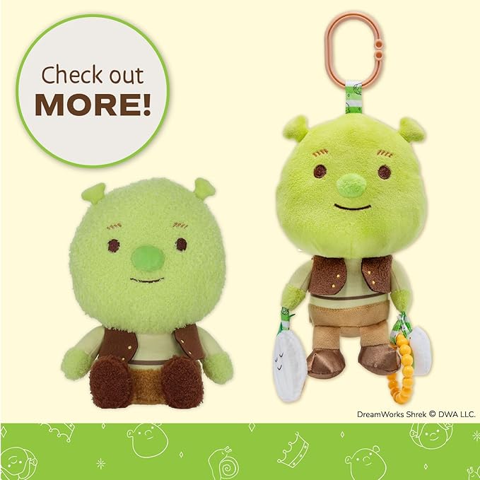 Shrek Blanky – Plush Shrek Head with Embroidered Facial Details – Made with Super Soft & Snuggly Material & Satin Underlay – Perfect for Nap Time or Loveable Gift for Baby Boys & Girls