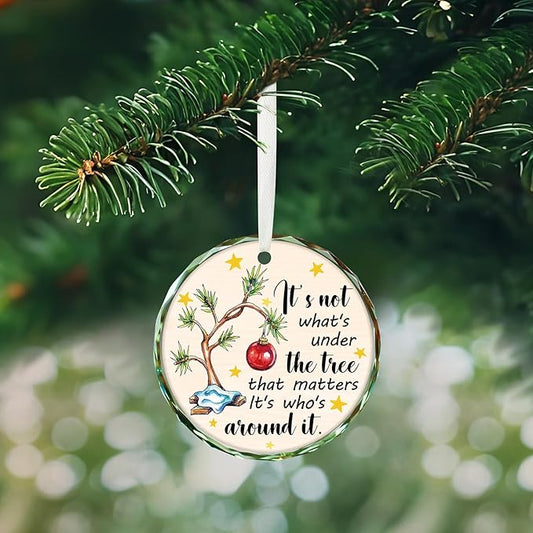 Funny Christmas Ornaments 2025, Crystal Glass Christmas Tree Decorations Celebrate Love & Togetherness Around The Tree