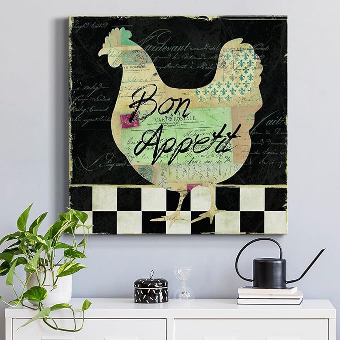 Canvas Prints Wall Art Animals Painting for Wall Décor, French Hen Wall Art, Ready to Hang, 32'' x 32''