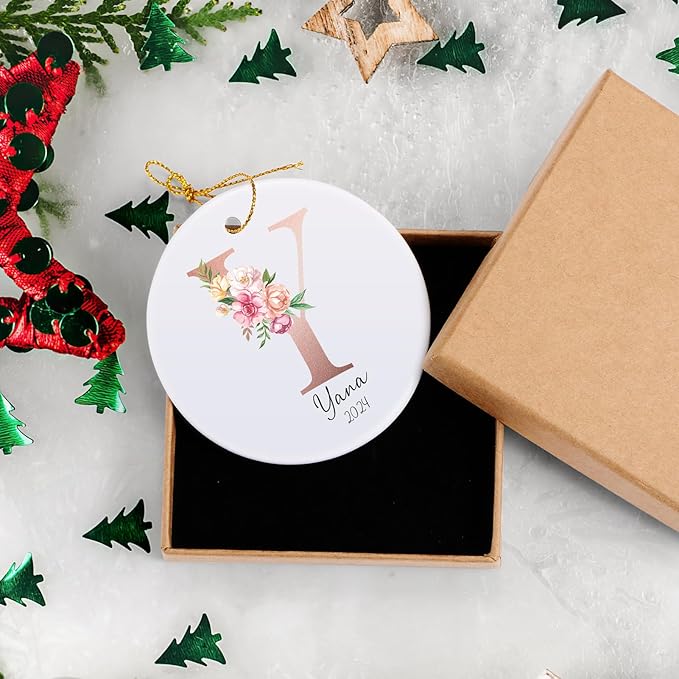 Letter Name Ornament, Personalized Christmas Ornaments 2025, Custom Initial A-Z Monogram Ornament, Family Keepsake Customized