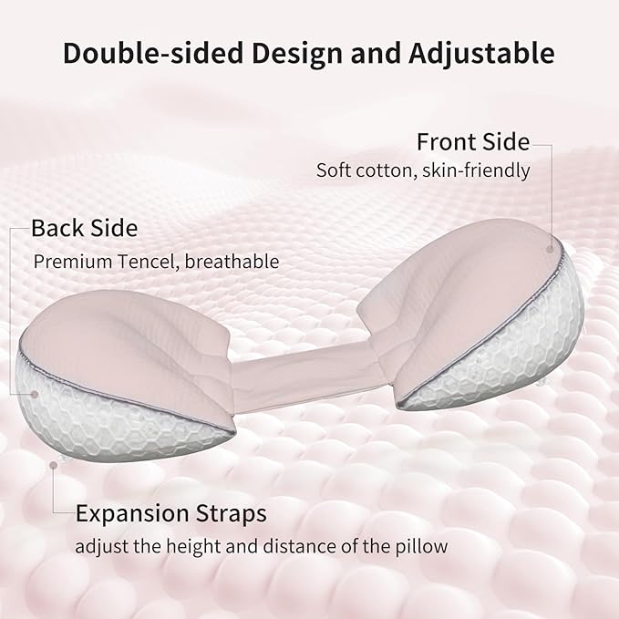 Pregnancy Pillows, PE Filling Body Pillow for Sleeping with Breathable Mesh Cover, Detachable and Adjustable Double-Sided Support for Back, HIPS, Legs and Belly Maternity Pillow (Pink)
