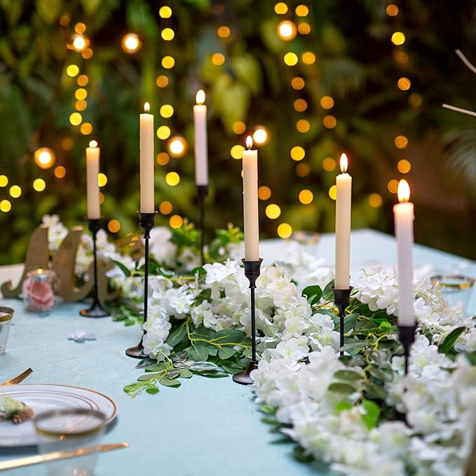 Nuptio 3 Pcs Black Candlestick Holders Taper Candles Holder Candle Stick Holder for Dining Table, Candle Holders for Tapered Candles, Decorative Centerpiece for Wedding Christmas Party Housewarming