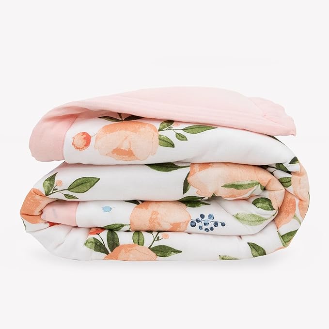 Little Unicorn Lofty Comforter Blanket | Super Soft & Breathable Muslin Fabric| Great for Play & Bedtime Blanket (Watercolor Roses Grande)