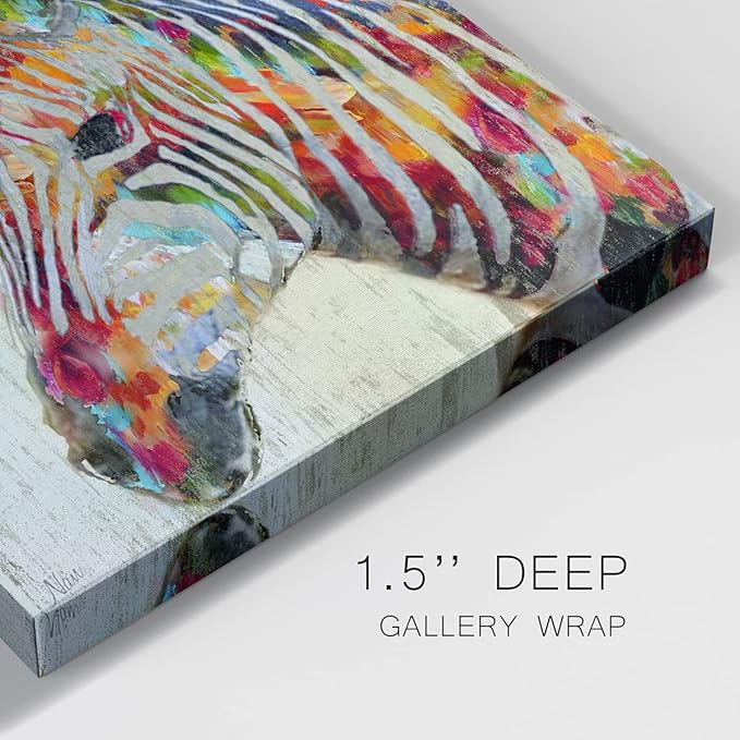 Abstract Wall Art Animals Poster for Bedroom and Living Room,Paint Splash Zebra Wall Art, Ready to Hang, 24'' x 24''