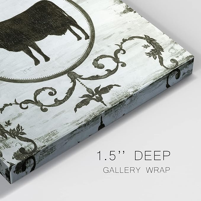 Colorful Animals Painting Wall Art on Canvas Modern Abstract Artwork, Berkshire Cow Wall Art, Ready to Hang, 40'' x 40''
