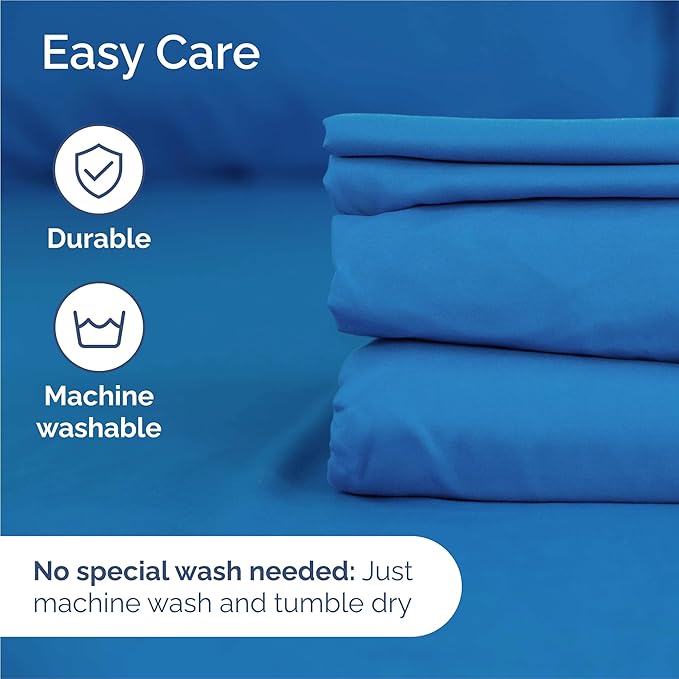 CGK Linens King 6 Piece Sheet Set - Cooling Sheets for Hot Sleepers - Hotel Luxury Bedding Set with 8-16 Inch Deep Pockets - 1 Flat & 1 Fitted & 4 Pillowcases - Soft, Comfy & Wrinkle Free - Royal Blue