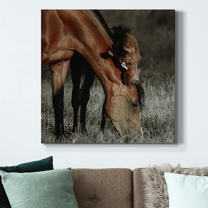 Canvas Prints Wall Art Animals Painting for Wall Décor, Unbroken Bond Wall Art, Ready to Hang, 32'' x 32''