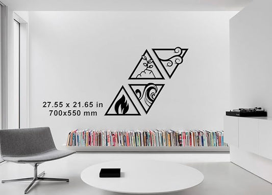 MAX WOODY 4 Elements Wall Art Decor Yoga Wall Decor Earth Wind Fire Water Elements Southwest Outdoor Wall Art (11" W x 11" H/30x30 cm) Each One