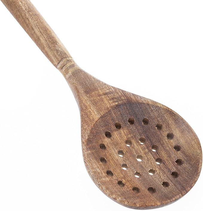 Labrea Life and Home 1pc Solid Acacia Wood Skimmer Kitchen Utensils Cooking Baking Home Essentials 12 Inch