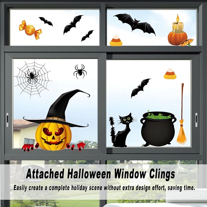 6 FT Halloween Inflatables Pumpkin Outdoor Decorations, Blow Ups Pumpkin Cat Decoration with Built-in Rotating Colorful LED Lights for Holiday Party Yard Garden Lawn