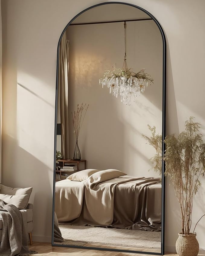 Antok Full Length Mirror, 71"x28" Floor Mirror, Oversized Floor Standing Mirror Freestanding Full Body Mirrors with Stand for Bedroom, Hanging Mounted Mirrors for Living Room Cloakroom, Black