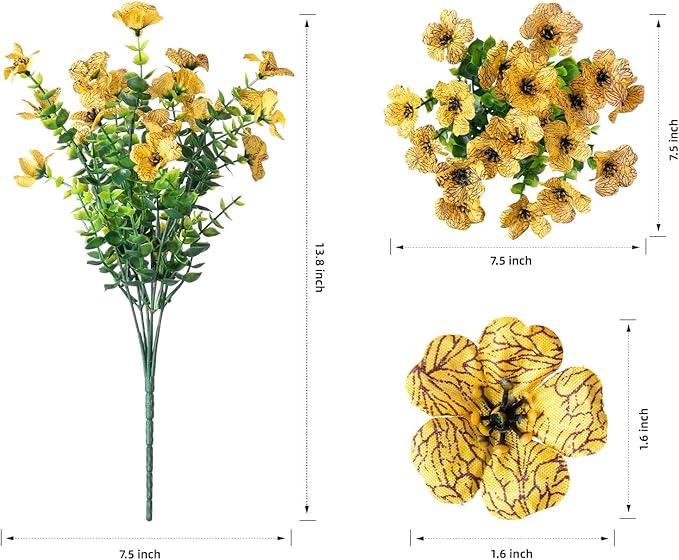 Artificial Fake Fall Mums Flowers Plants for Outdoor Outside Decoration, 12 Bundles Faux Silk Orange Daisy UV Resistant Look Real for Autumn Front Door Porch Planter Patio Garden Home