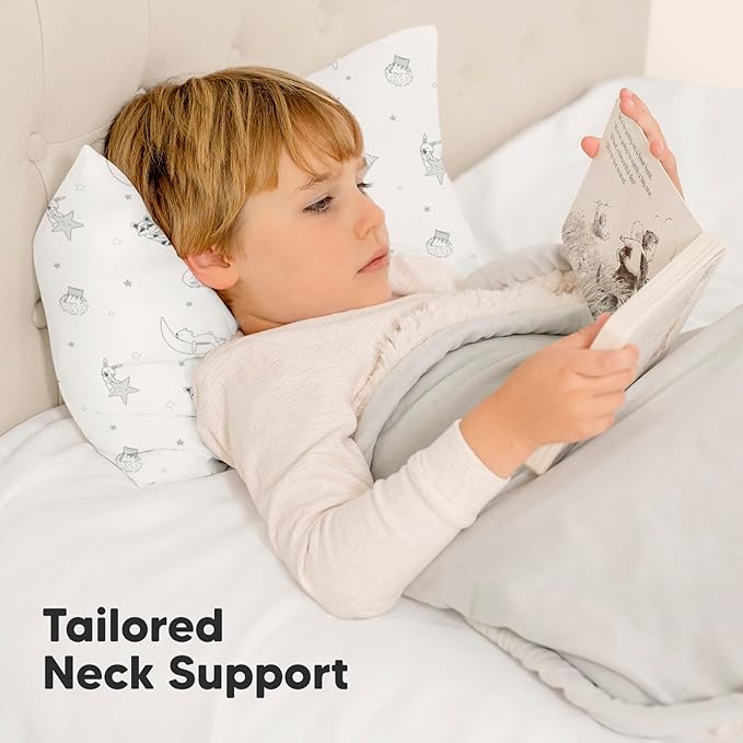 Toddler Pillow with Pillowcase - 10x18 My Little Dreamy Pillow, Organic Toddler Pillows for Sleeping, Kids Pillow, Small Pillows, Toddler Travel Pillows for Sleeping, Toddler Bed Pillows (Slumber)