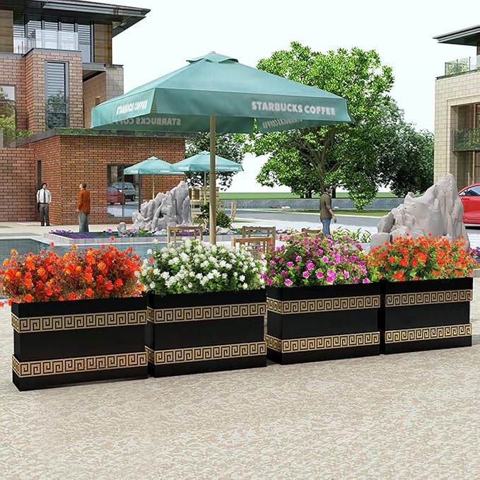 12 Bundles Artificial Outdoor Flowers UV Resistant Fake Plastic Plants No Fade Faux Fall Flowers for Hanging Planter Garden Porch Patio Window Box Wedding Thanksgiving Halloween Decor, Fall Orange