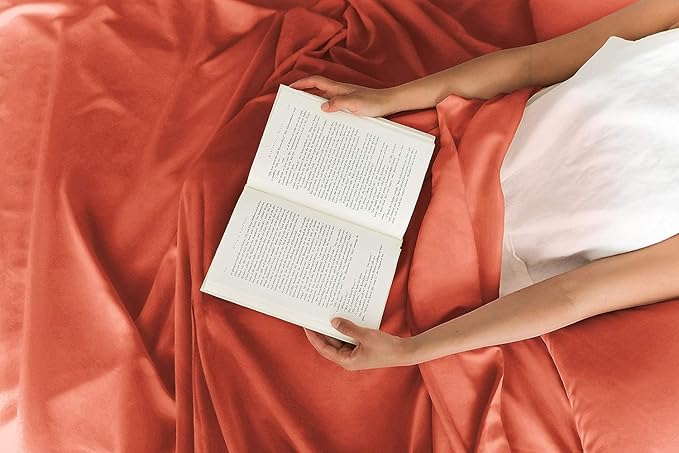 CGK Linens Twin 4 Piece Sheet Set - Cooling Sheets for Hot Sleepers - Hotel Luxury Bedding Set with 8-16 Inch Deep Pockets - 1 Flat & 1 Fitted & 2 Pillowcases - Soft, Easy Care & Wrinkle Free - Coral