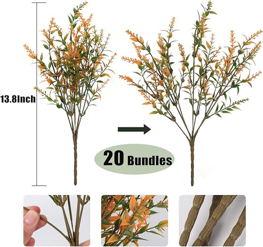 RECUTMS Artificial Plants & Flowers for Outside Outdoor Artificial Flowers Fake Outdoor Plants Faux UV Resistant Flower Plastic Shrubs Indoor Outside Hanging Decorations(Salmon)