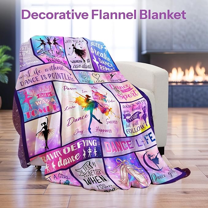 Dance Gifts, Dance Blanket, Dance Gifts for Girls, Dance Recital Gifts for Girls, Gifts for Dancers, Dancer Gifts for Girls on Christmas Birthday Thanksgivings 40x50 in