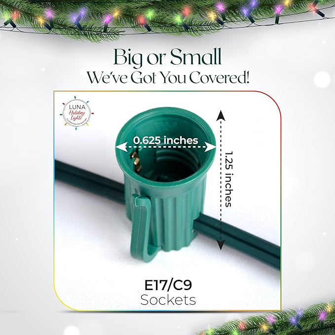 1000 FT C9 Spool Wire 12 Inch Spacing, Commercial, UL Listed Stringer Spool for Holiday and Christmas Light Wire SPT-1, Indoor/Outdoor Compatibility (C9-1000 Feet)