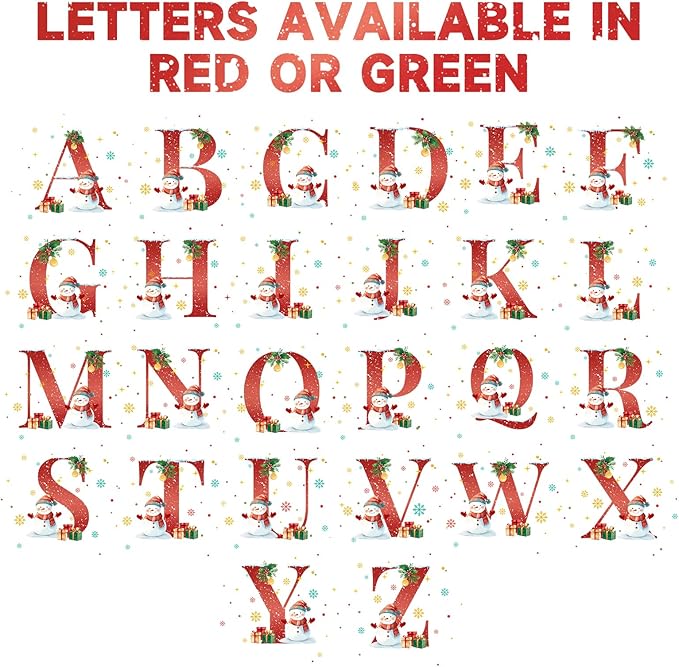 Personalized Christmas Ornaments with Names, Name Ornaments for Christmas Tree, Custom Snowman Letter Christmas Ornament for Kids and Adults, Stocking Name Tags