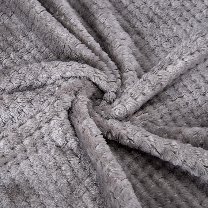 Fuzzy Throw Blanket, Plush Fleece Blankets for adults, Toddler, boys and Girls, Warm Soft Blankets and Throws for Bed, Couch, Sofa, Travel and Outdoor, Camping (Full Twin(70"x80"), XL2-Flint Gray)