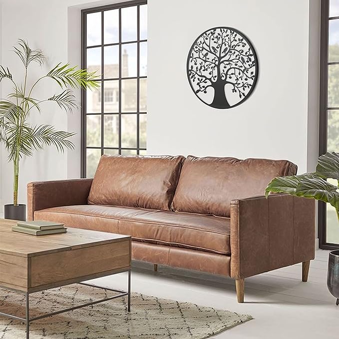 Remenna Metal Wall Art-Tree of Life Wall Decor 23inch Family Tree Metal Wall Hanging Bedroom Living Room Decor Outdoor Decoration (Tree of Life -B)